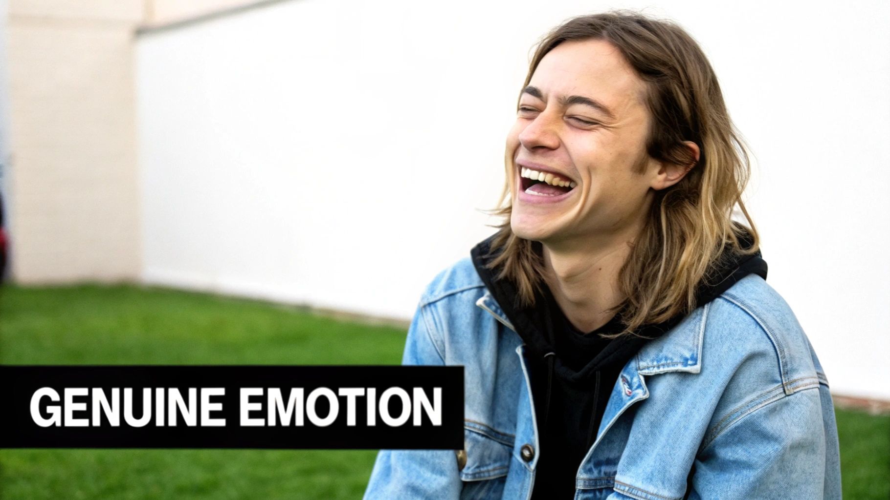 A close-up portrait of a woman with a genuine, gentle smile, showcasing authentic emotion.