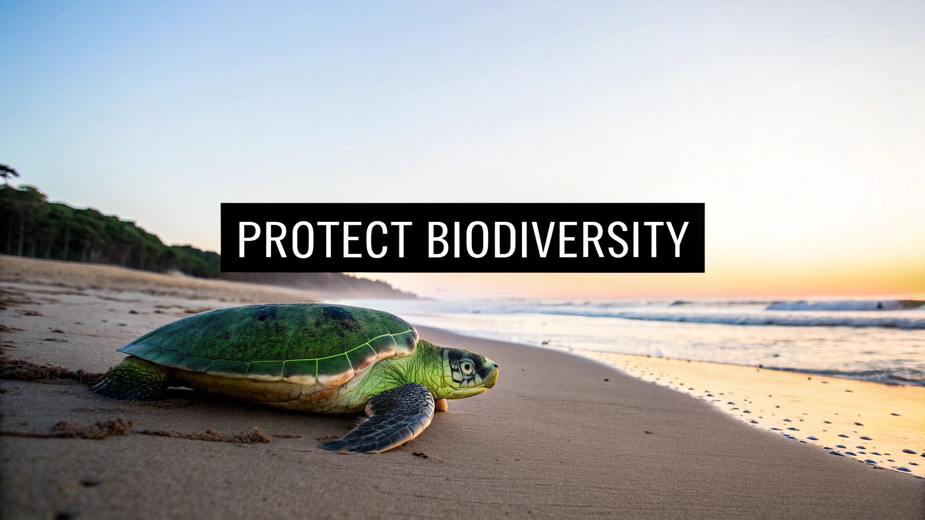 A green sea turtle swimming gracefully underwater, symbolizing a conservation success story.