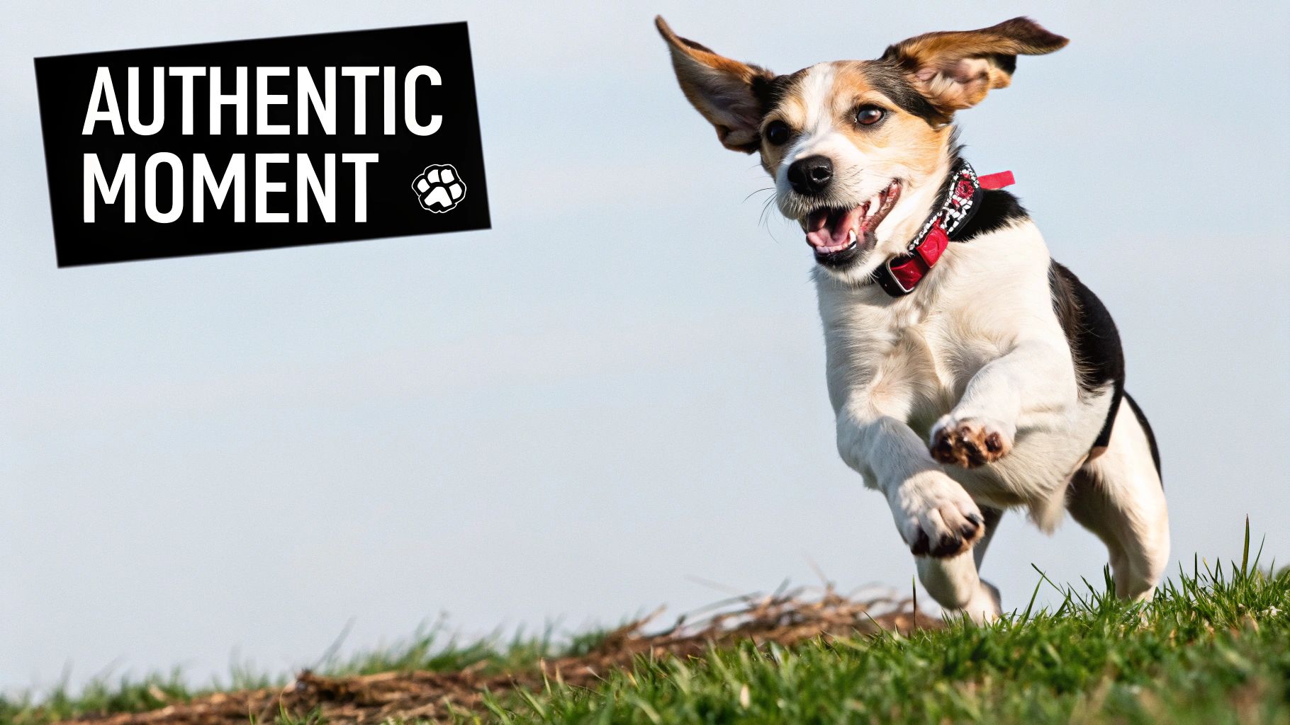 A dog stands in a forest with a beautifully blurred background, highlighting the effect of a wide aperture.