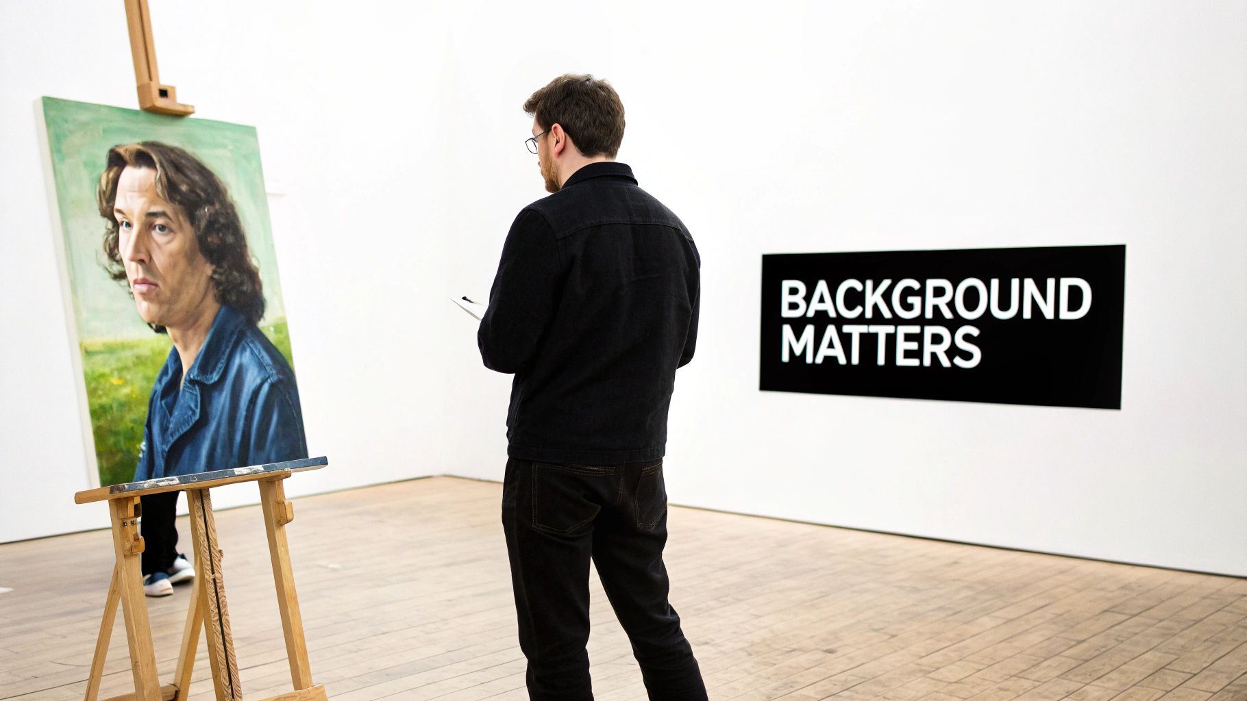 A detailed portrait of a dog with an abstract, colorful background, showcasing the power of a well-executed background.