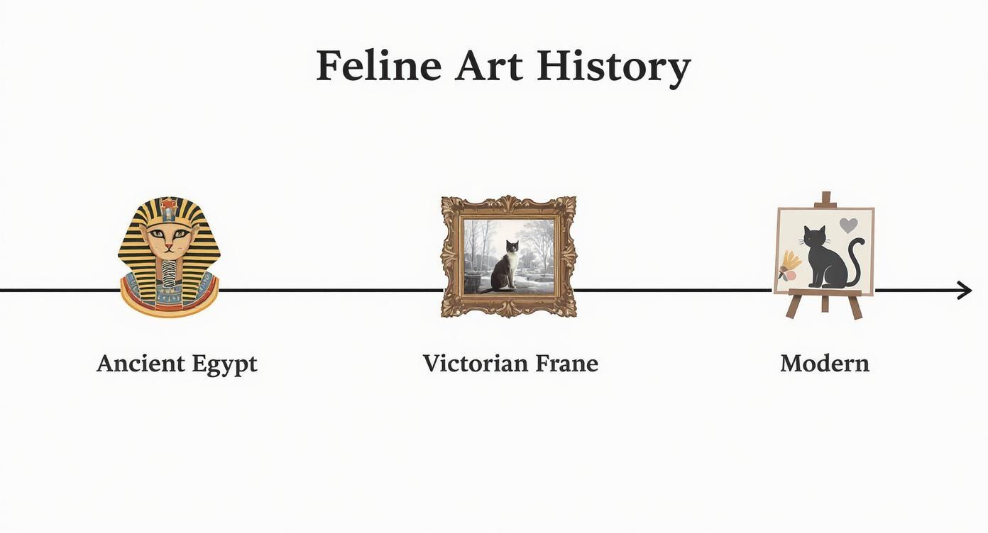 Infographic about cat portrait art