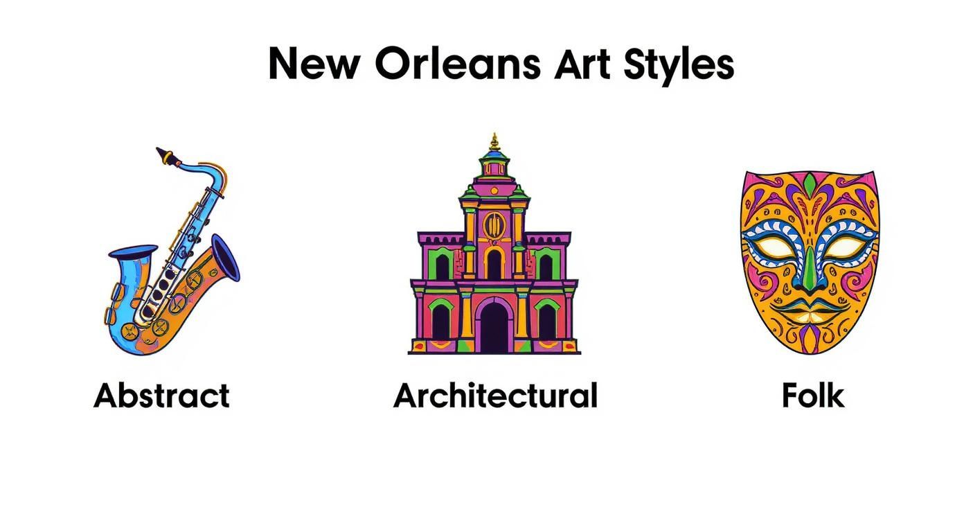 Infographic about new orleans artwork prints