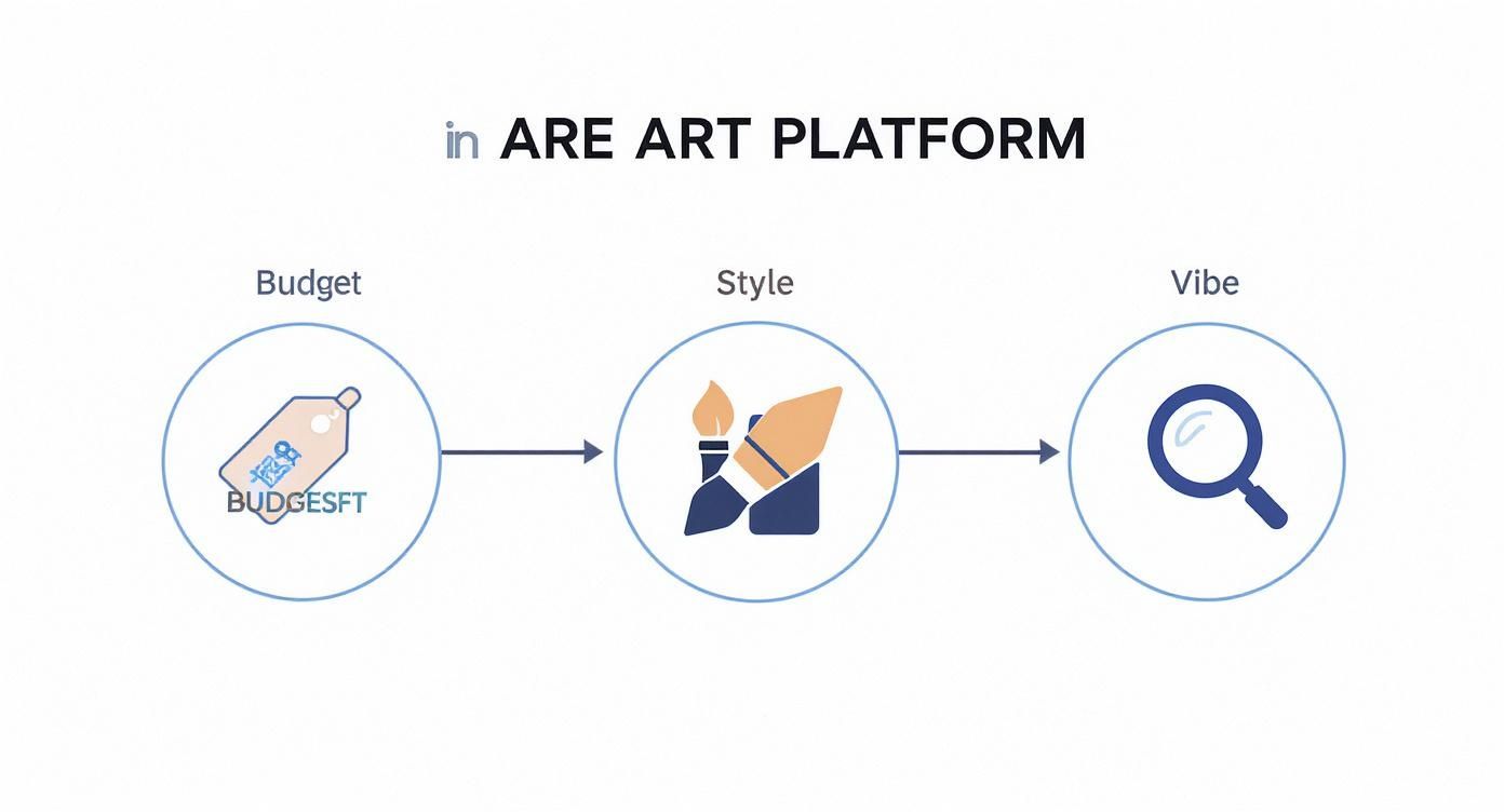 Infographic about best places to buy art online