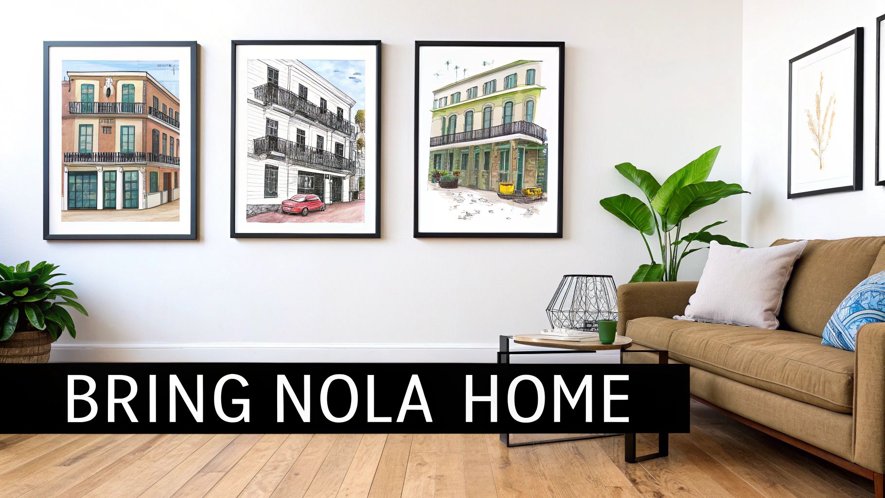 Vibrant street scene of New Orleans with colorful buildings and people, capturing the city's artistic energy.