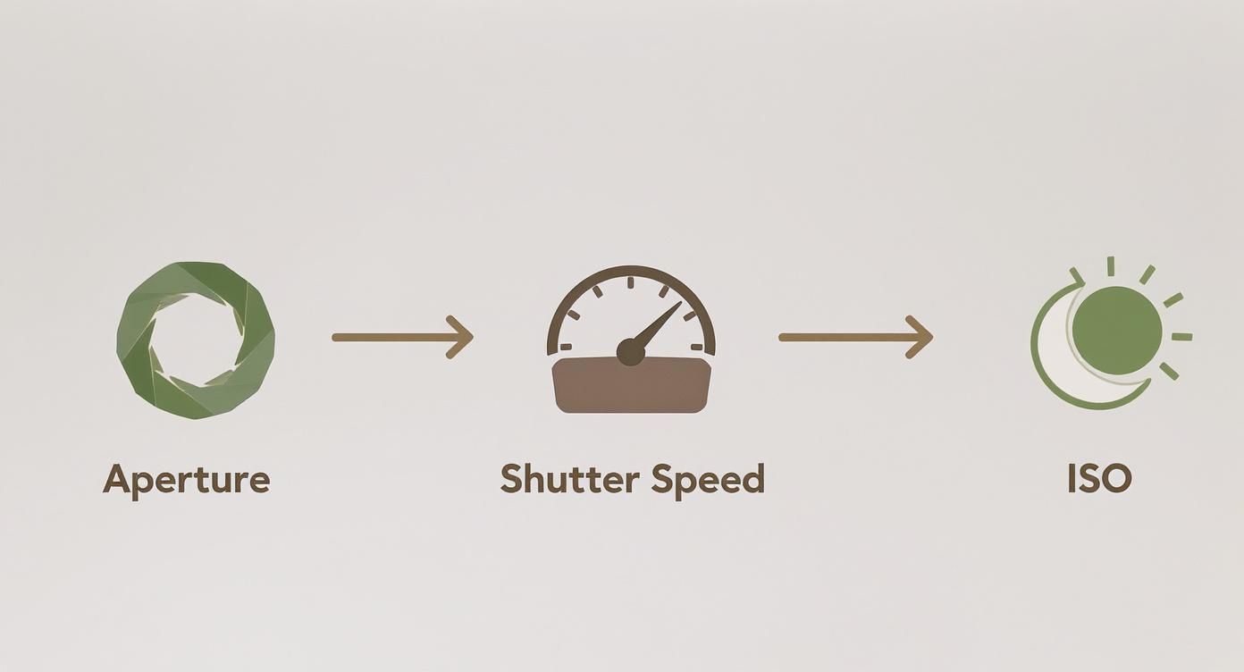 Infographic about wildlife photography camera settings