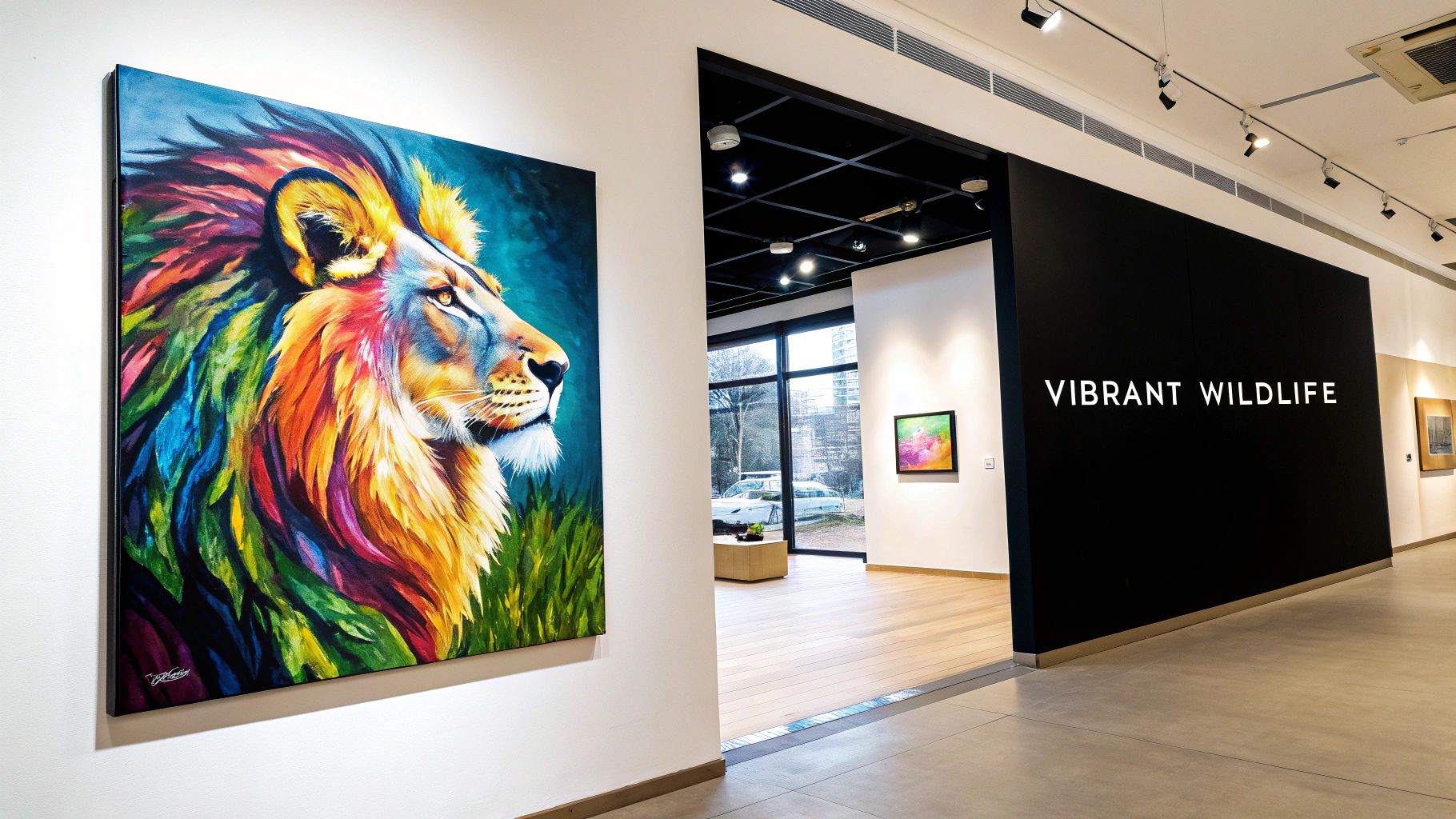 A detailed and colorful acrylic painting of a majestic tiger's face.