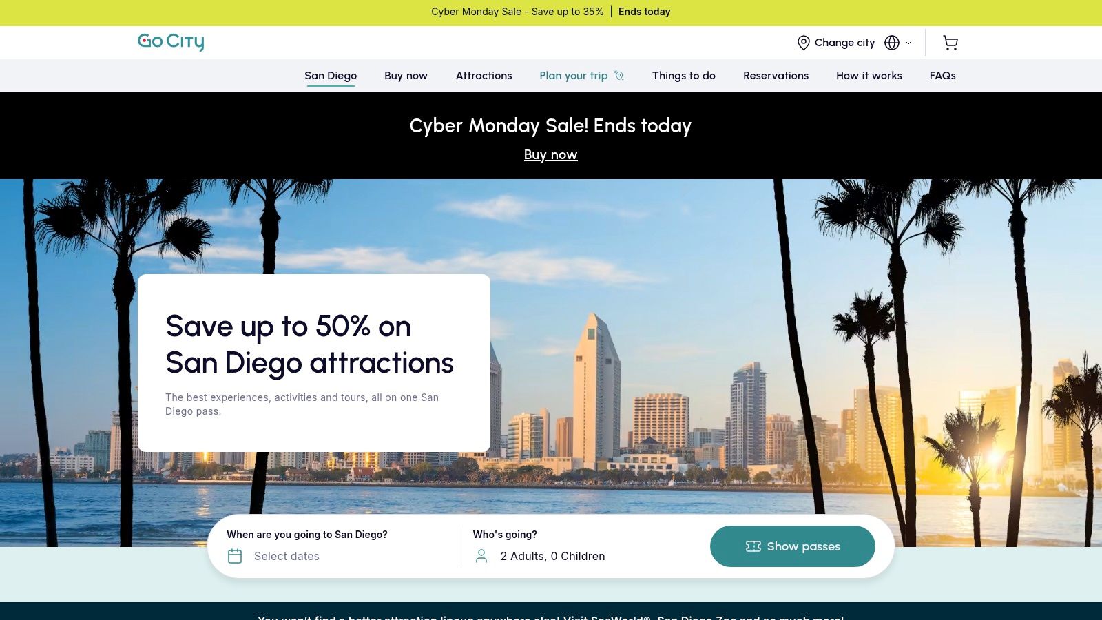 A stunning view of the San Diego skyline and harbor, representing the destination-focused savings available through Go City passes.