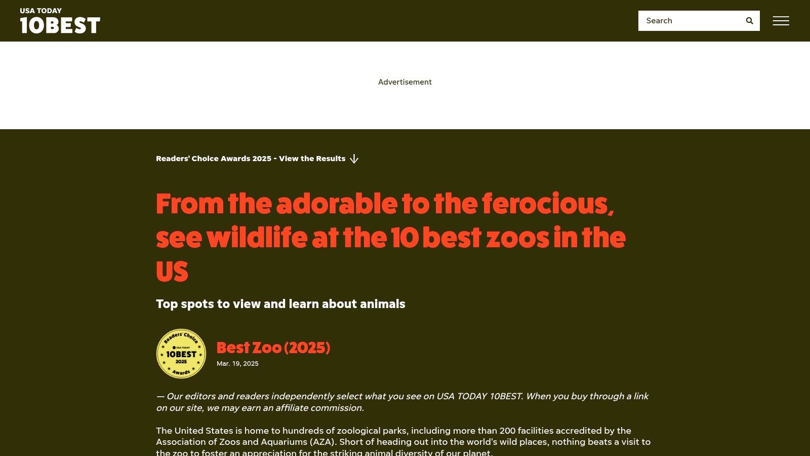 A person reading an article about zoos on a tablet, illustrating the research phase of planning a trip using resources like USA Today 10Best.