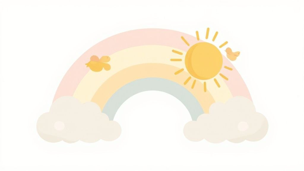 Sunny/Rainbow Themed Illustrations