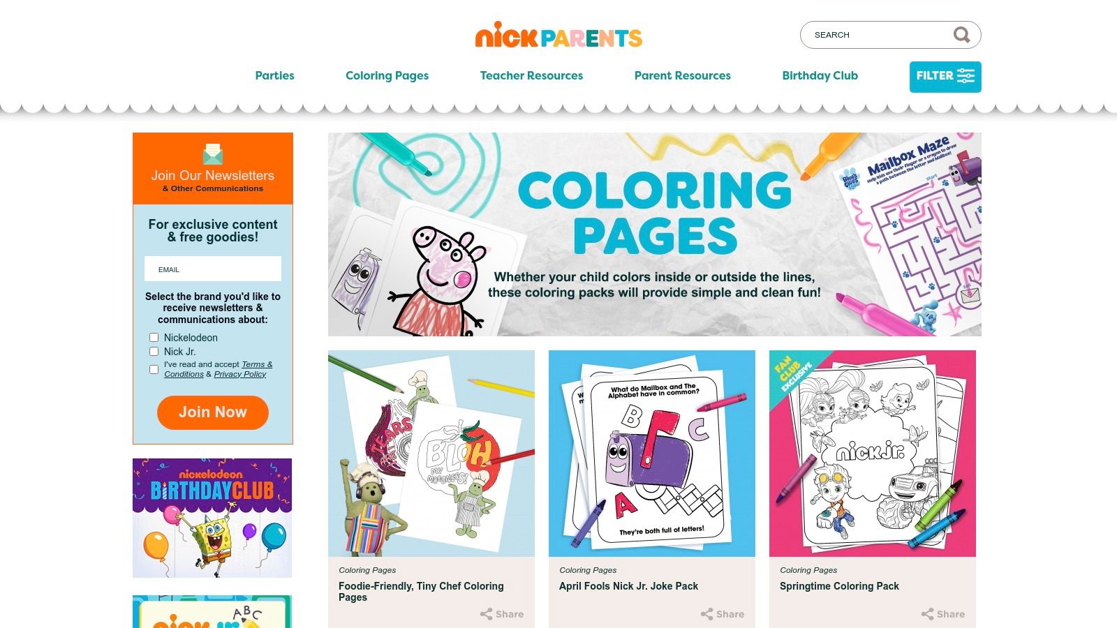 Nickelodeon Parents — Coloring Pages