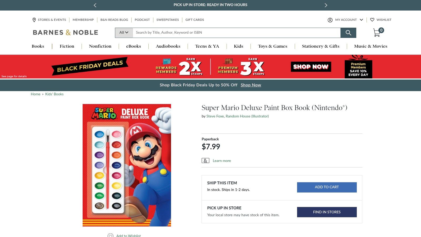 Barnes & Noble (Super Mario Deluxe Paint Box Book)
