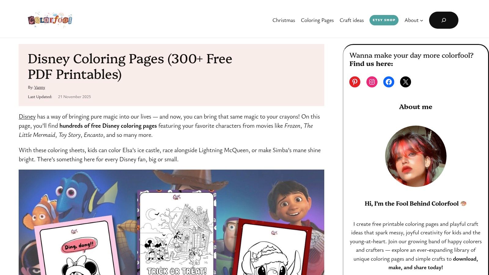 Colorfool.org – Disney Coloring Pages (aggregator)