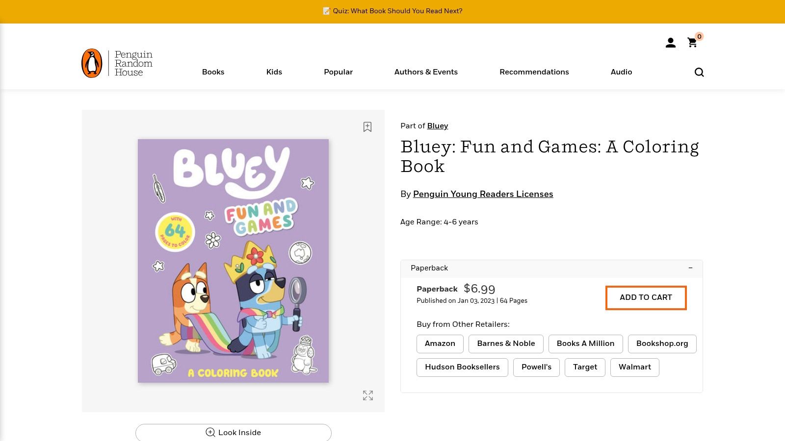 Penguin Random House – Official Bluey Coloring Books
