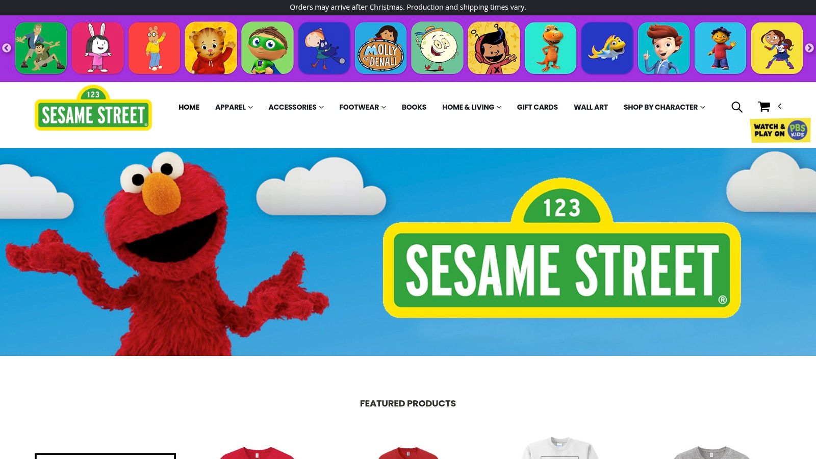 Elmo coloring page on the Sesame Street Shop website