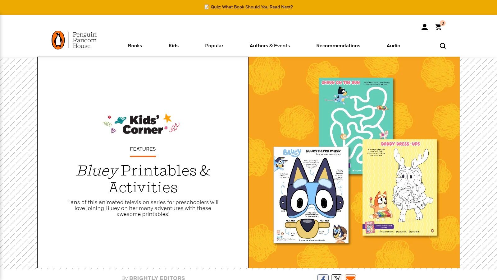 Penguin Random House – Bluey Printables & Activities