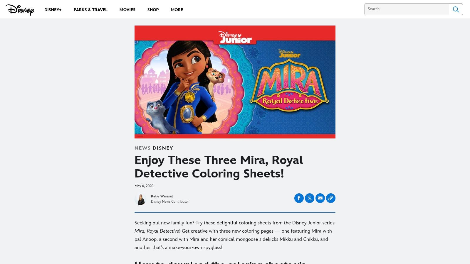 Disney News: Mira, Royal Detective – free coloring sheets (official)