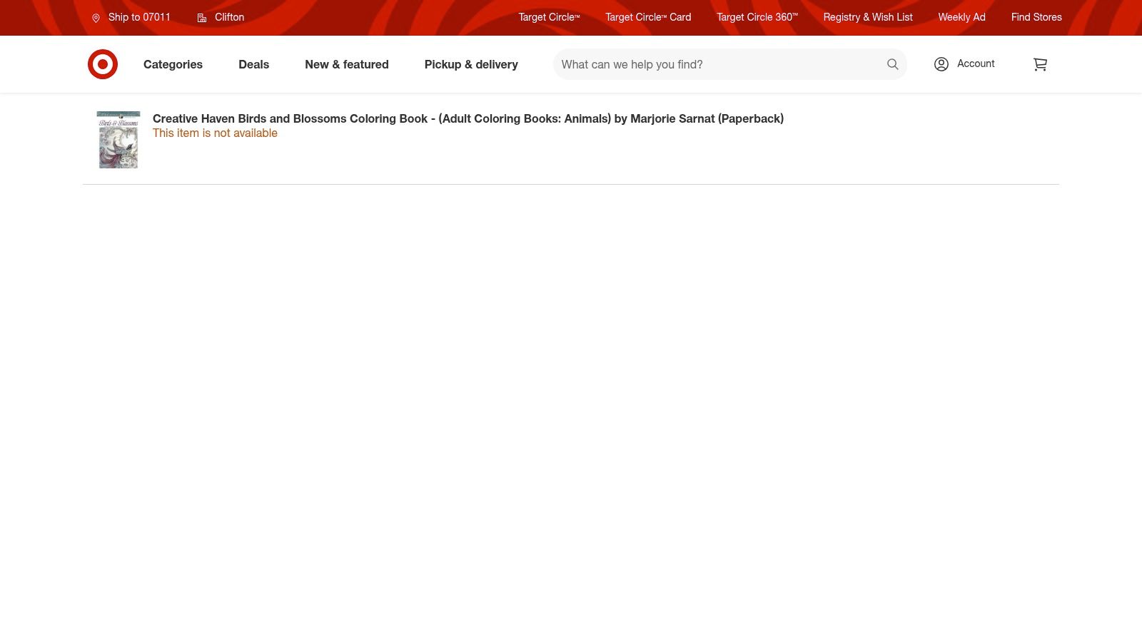 A screenshot of the Target website showing a detailed product page for a bird coloring book.