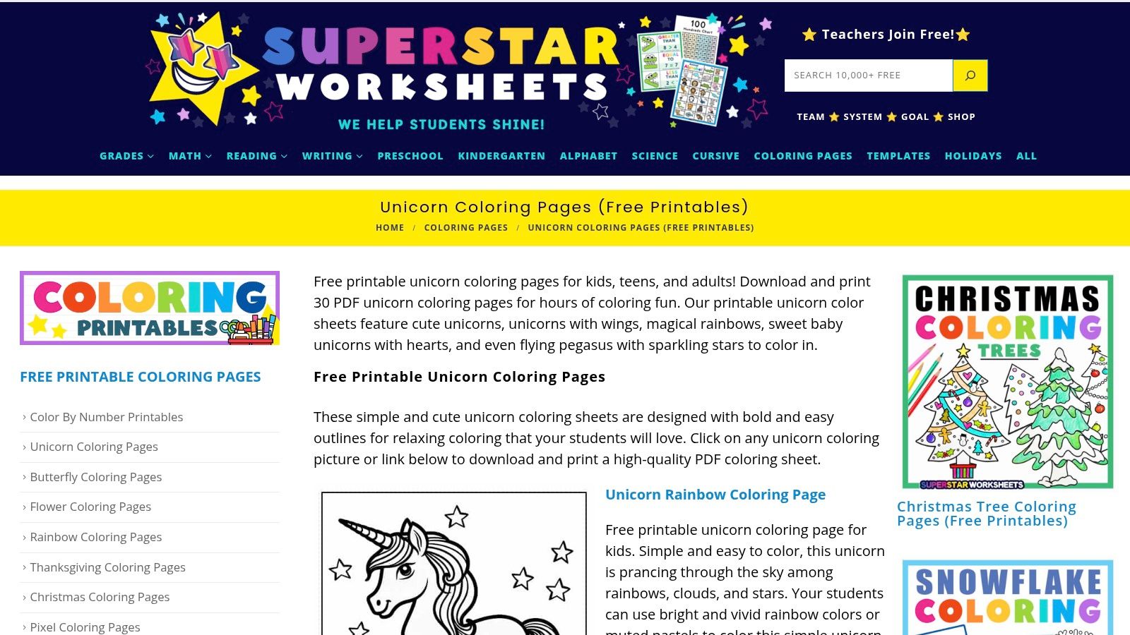 Superstar Worksheets