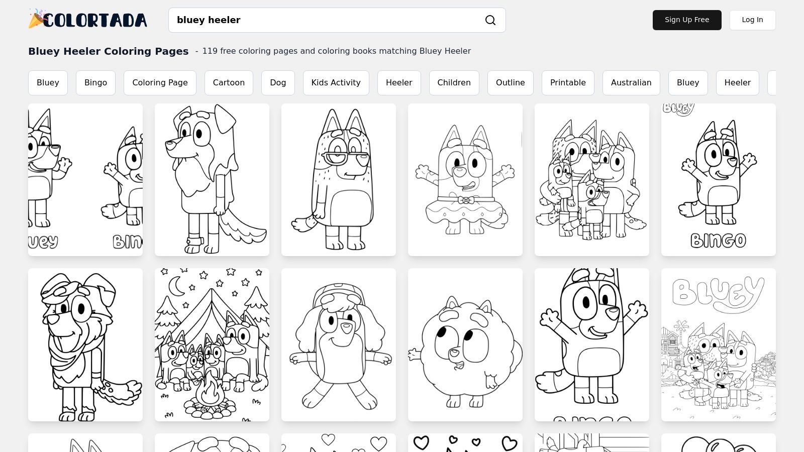 Bluey Heeler Coloring Pages