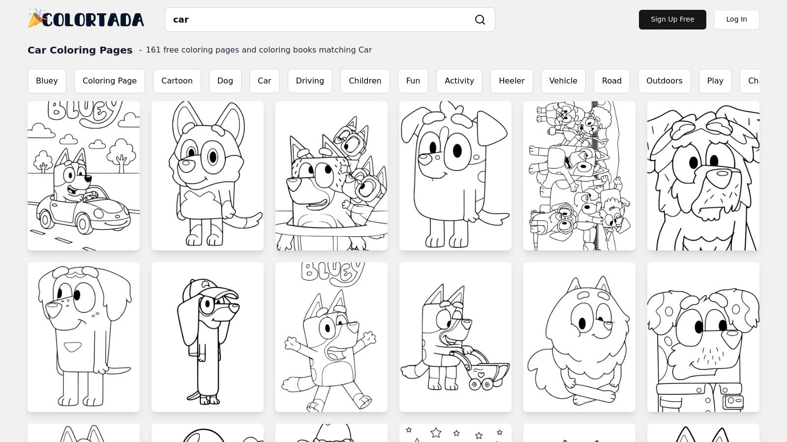 Lightning McQueen and other character coloring pages available on Colortada