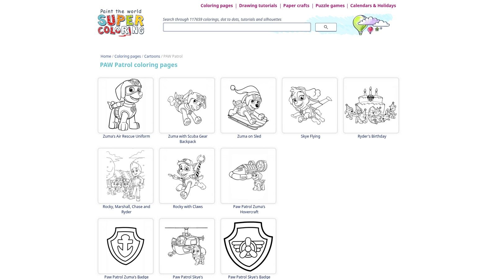 SuperColoring – PAW Patrol category