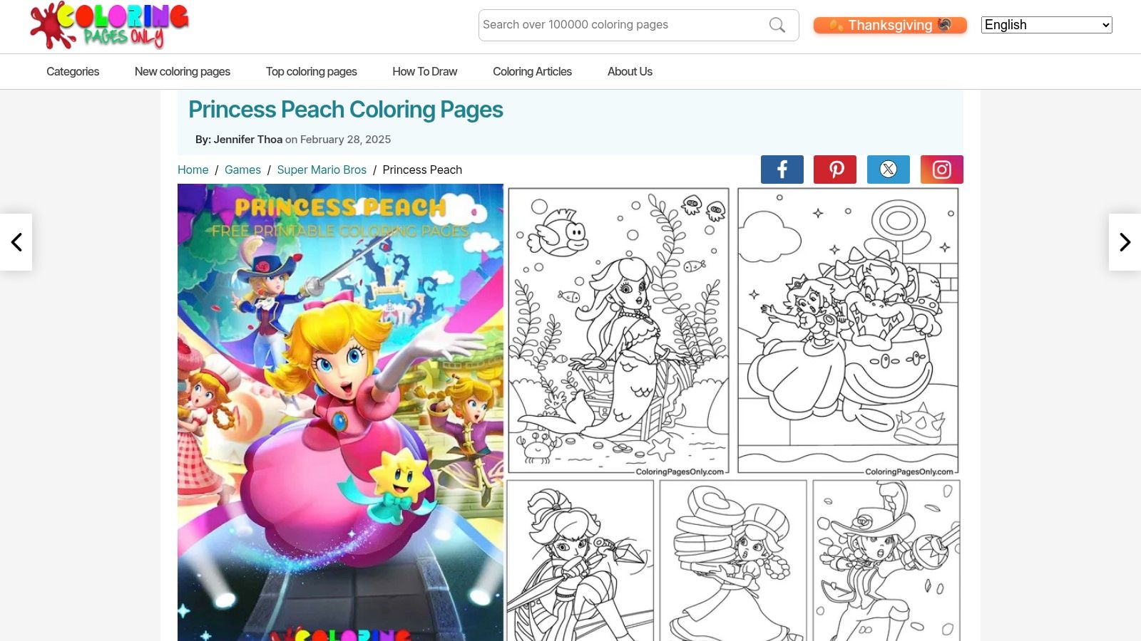 ColoringPagesOnly (Princess Peach pages)