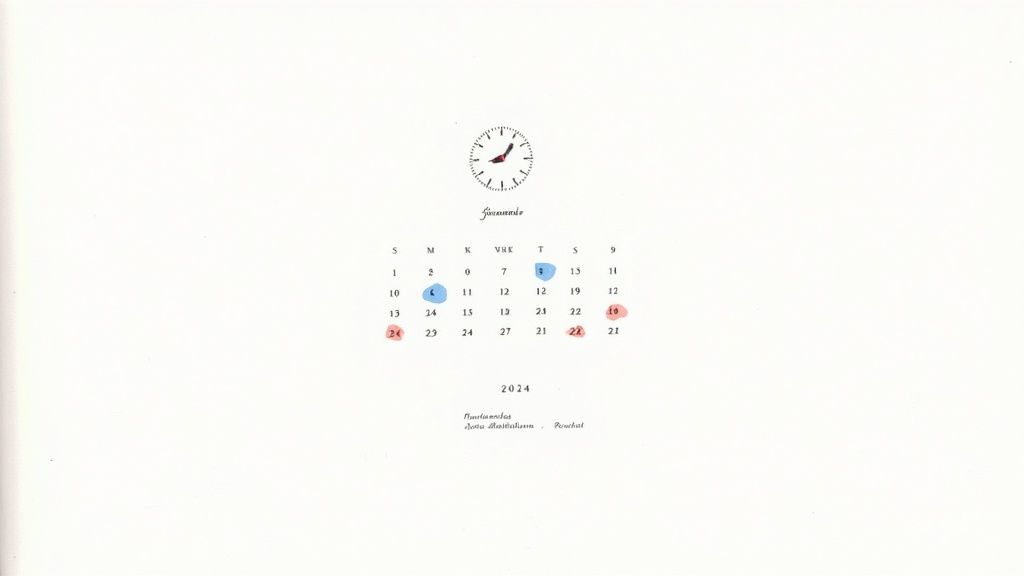 En person som sitter vid ett skrivbord och noggrant planerar i en kalender, vilket symboliserar vikten av att hålla koll på högskoleprovets datum.