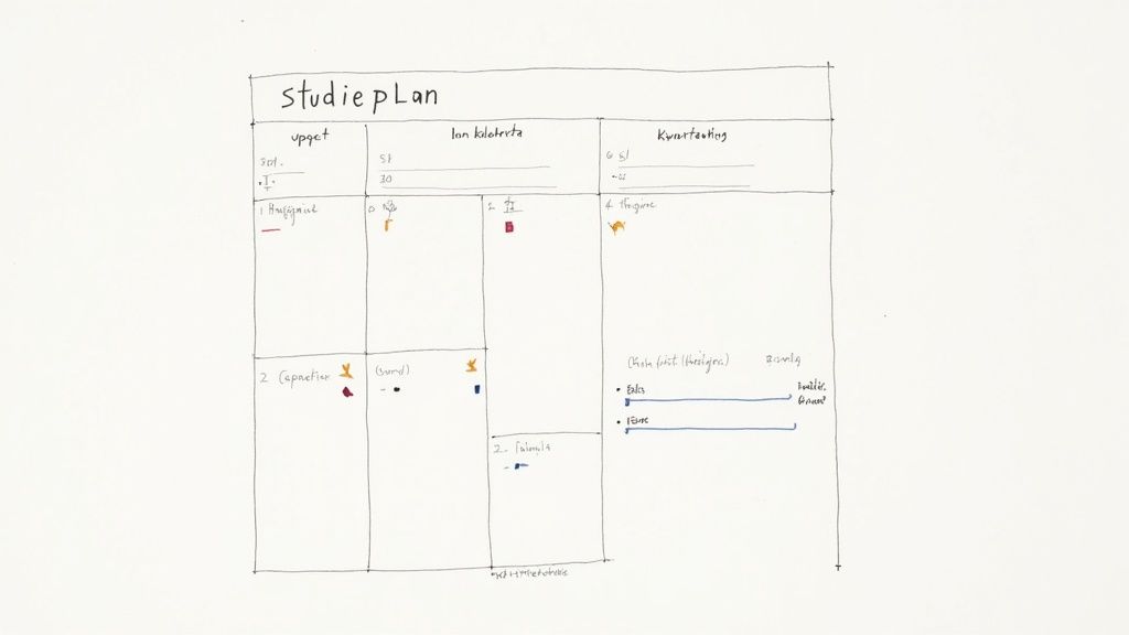 Person som studerar med böcker och anteckningsblock.