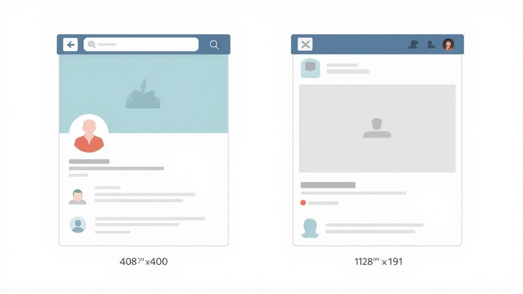 Visual examples of different LinkedIn post image formats