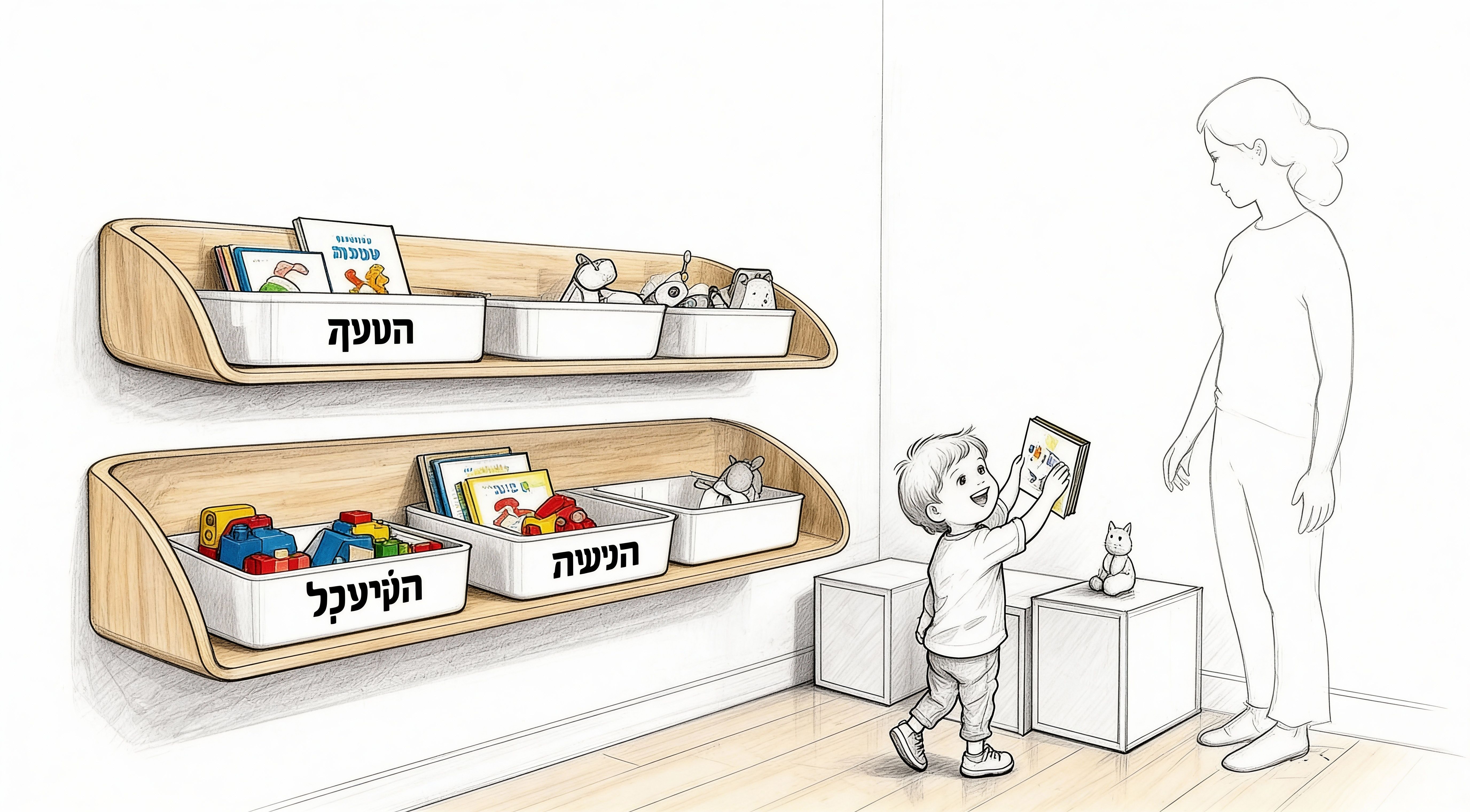 מדפים לחדר שינה שילדים אוהבים והורים בוטחים