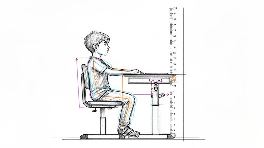 המדריך המלא לקביעת גובה שולחן כתיבה מושלם לילדים