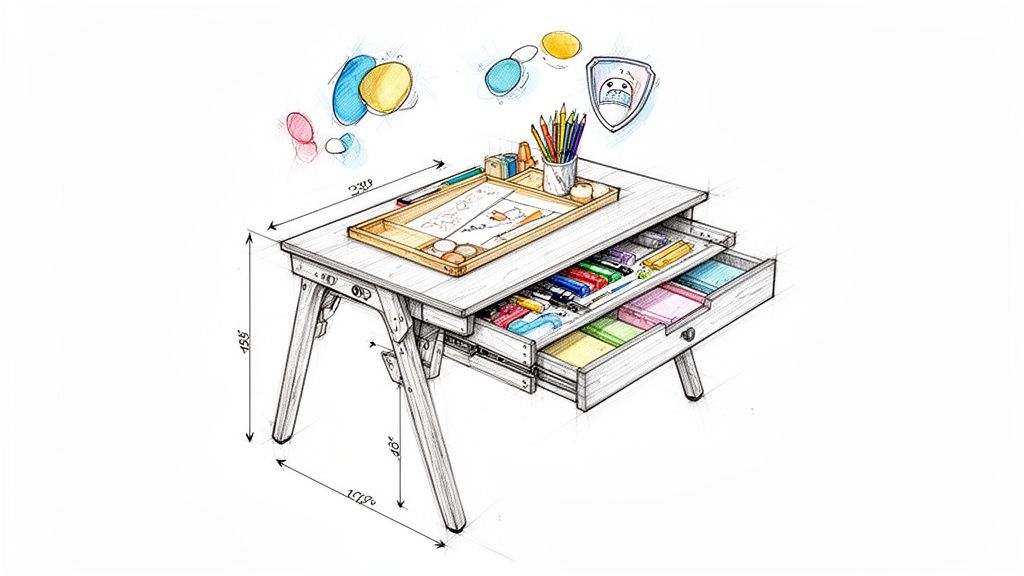 איך לבחור שולחן לחדר ילדים מעץ שיעורר יצירתיות