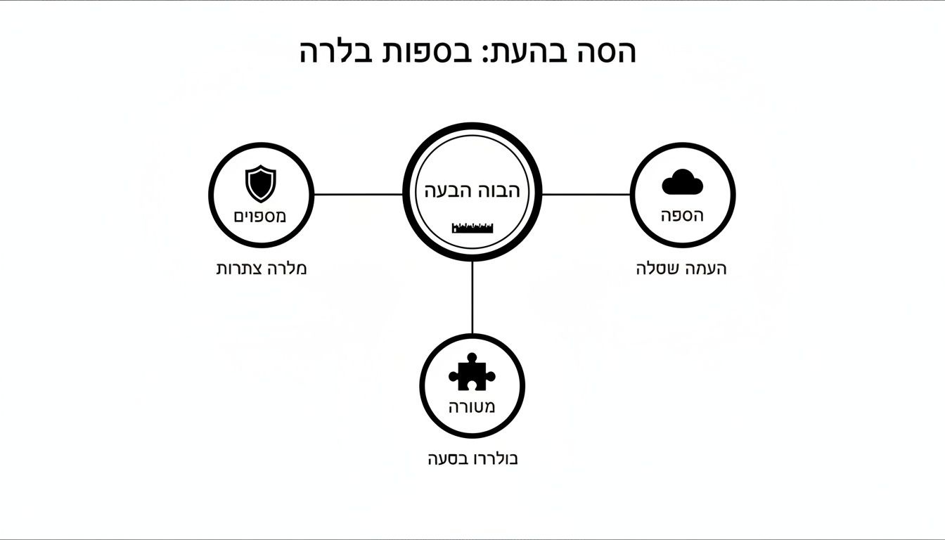 דיאגרמת זרימה המציגה את הקשר בין הבנה והבעה למרכיבים כמו שפה, מילים וצורות, ומבנה.