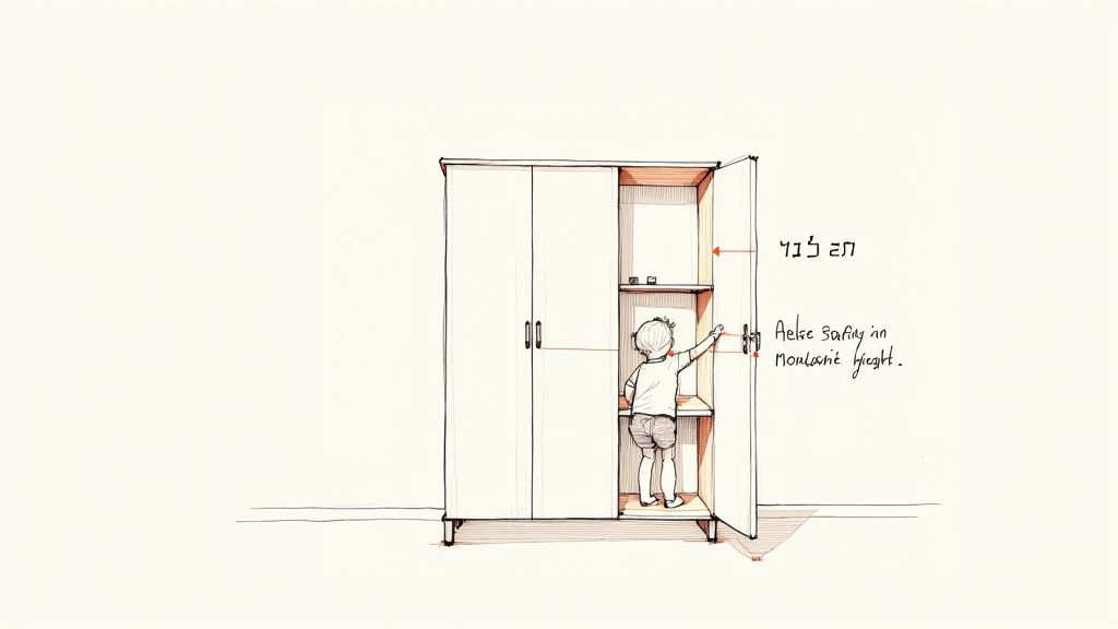 ארון עץ מלא בטיחותי