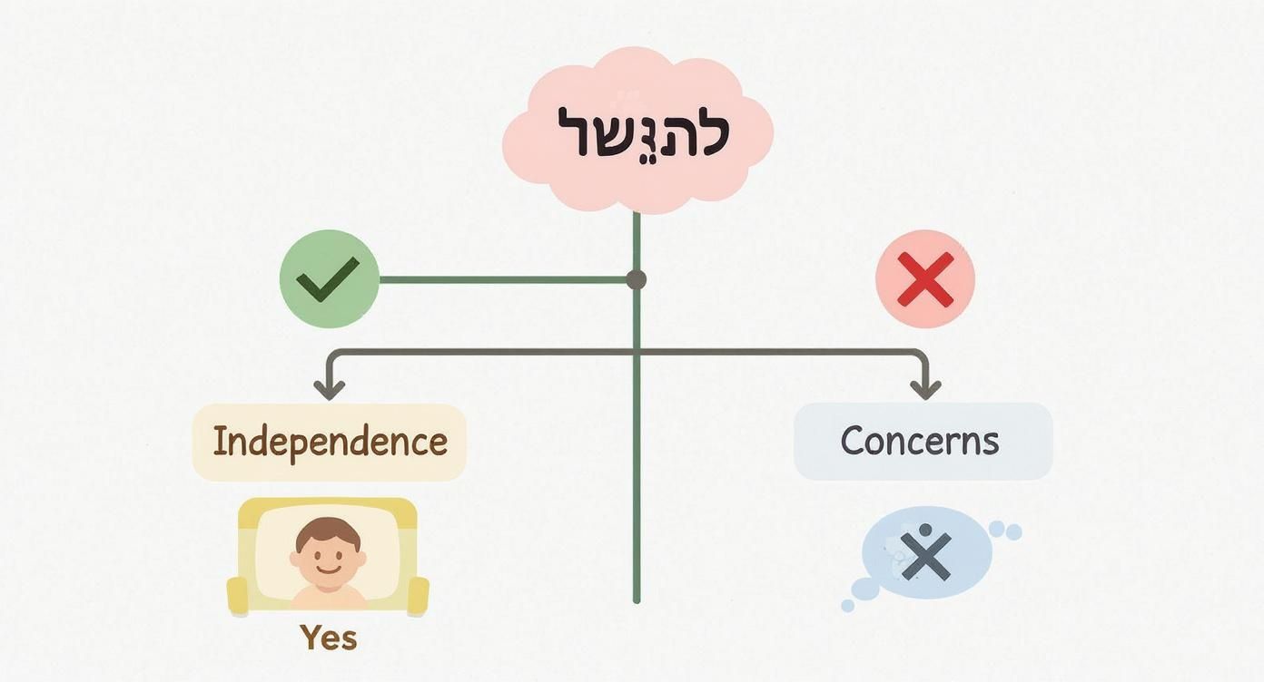 תרשים זרימה בנושא גמילה, המציג את היתרונות של עצמאות מול חששות.