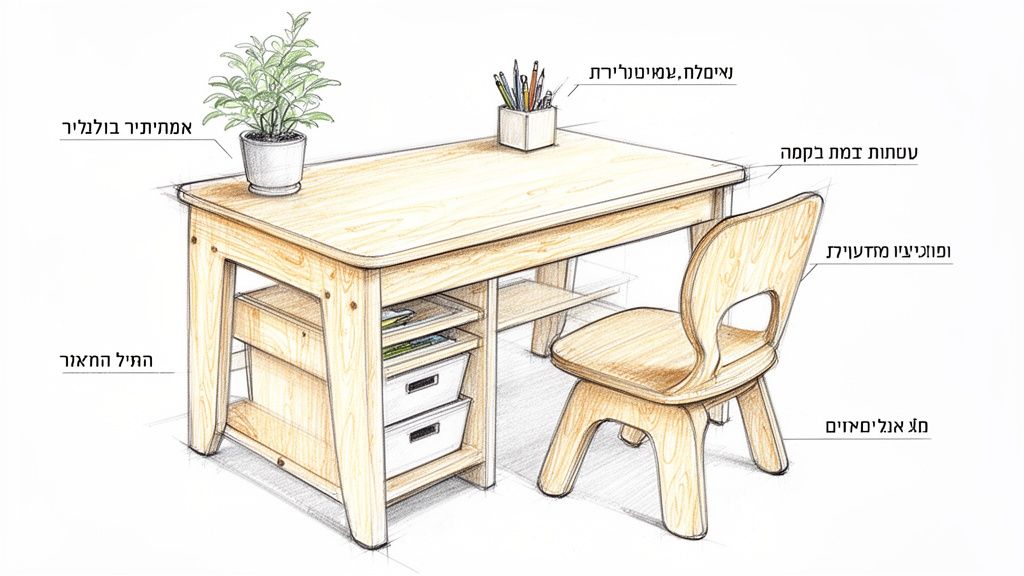 איך לבחור שולחן עבודה לילדים מעץ שמעורר יצירתיות