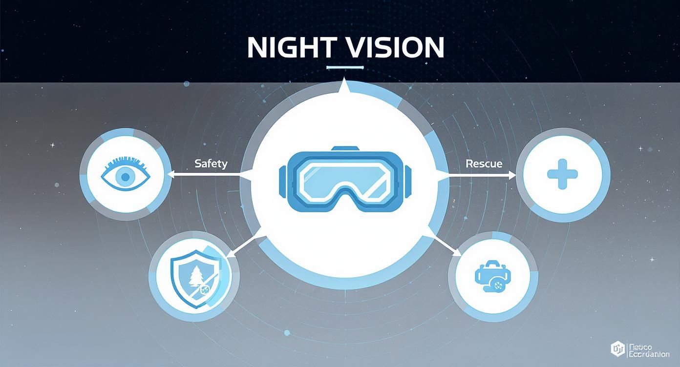 Infographic about law enforcement night vision