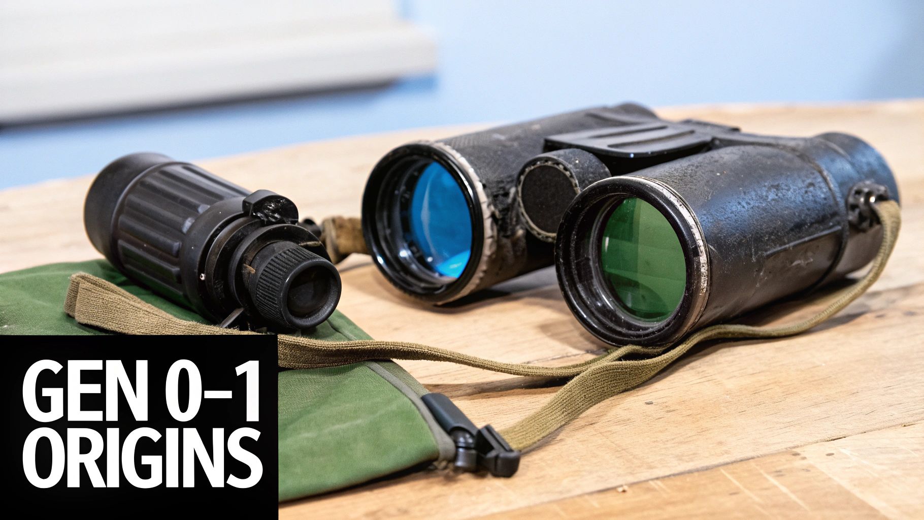 A night vision device showing a clear, green-hued image, representing Gen 2 technology's clarity.