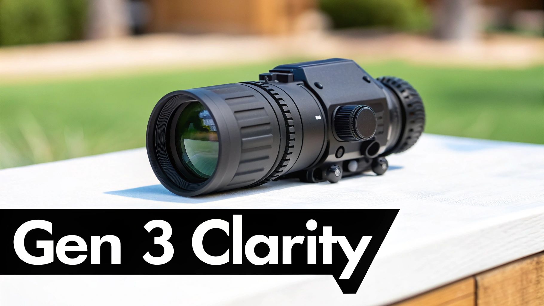 A person viewing a night vision spec sheet with numbers and charts, looking analytical