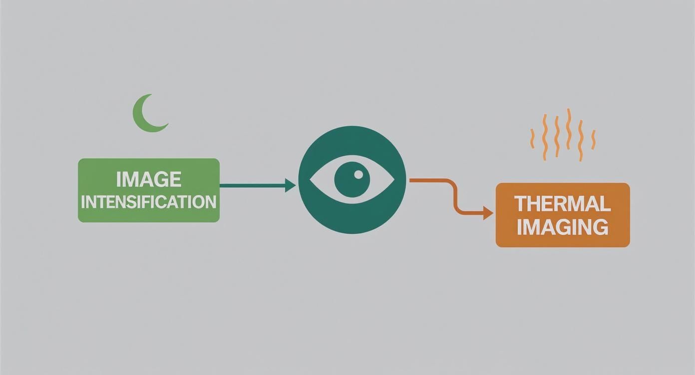 Infographic about night vision for hunting