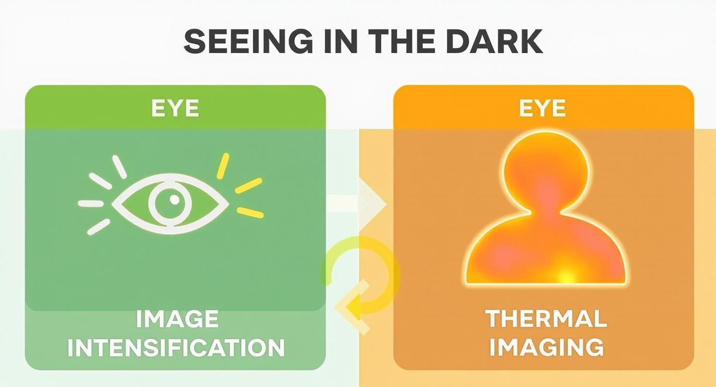 Infographic about how night vision works
