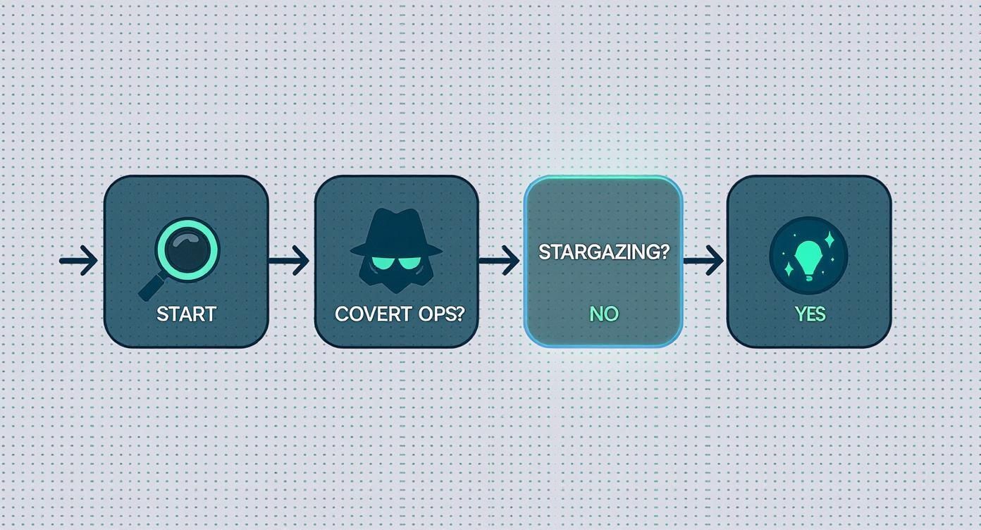 Infographic decision tree for selecting night vision filters based on activity.