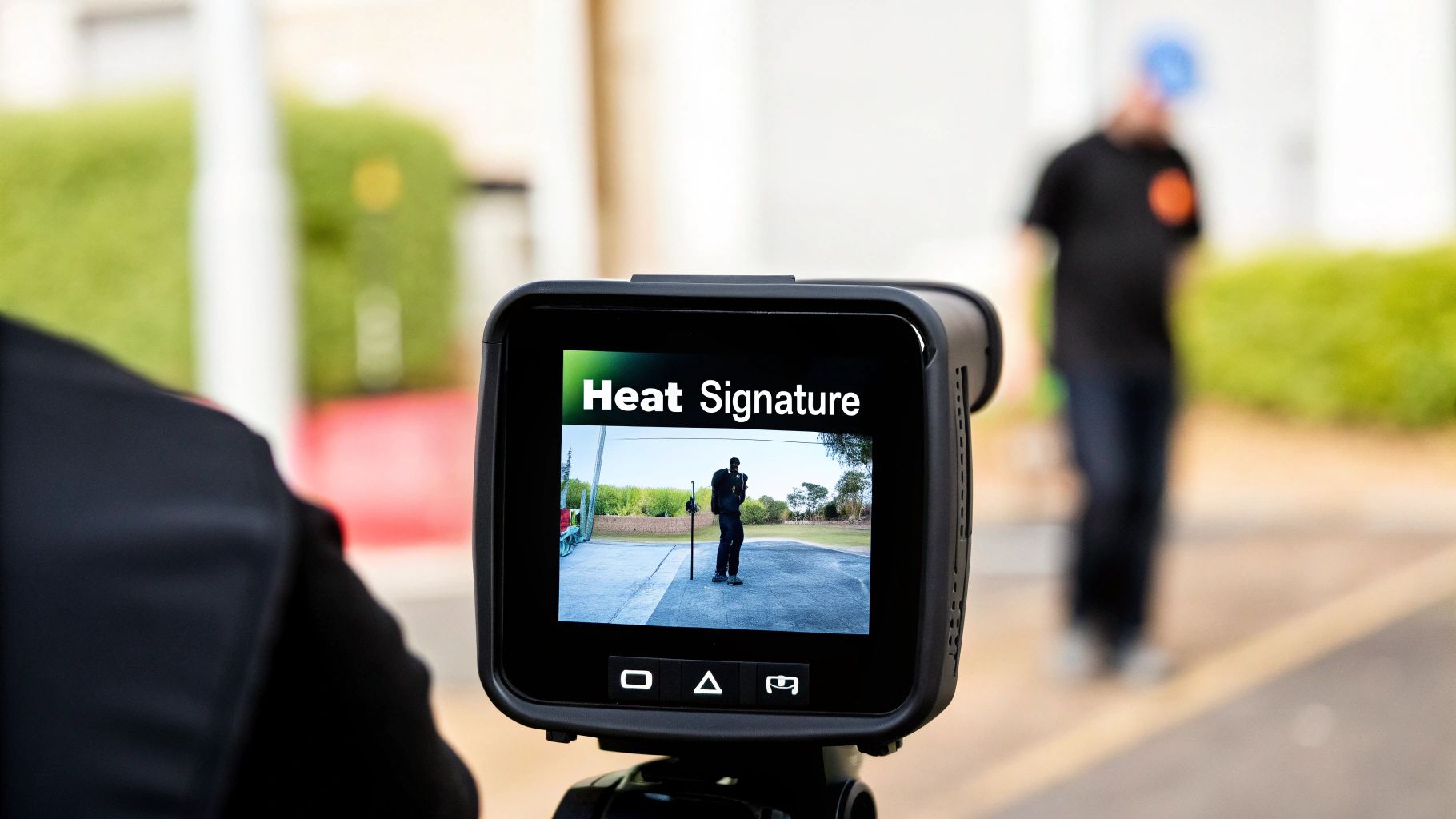 A thermographic image of a cat, showing warmer areas like the eyes and ears in yellow and cooler areas of fur in blue and purple.