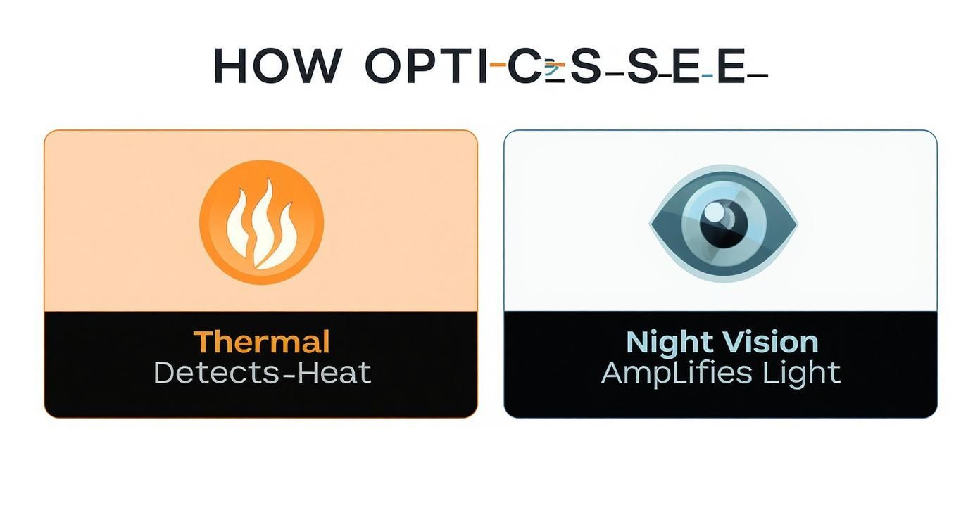 Infographic about thermal scope vs night vision