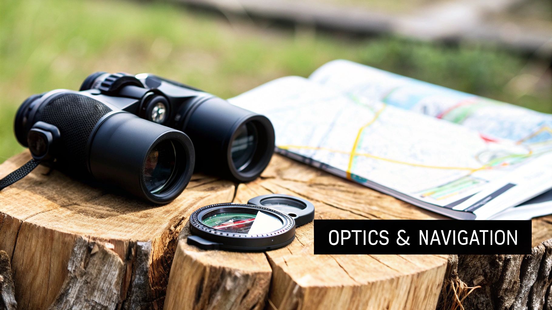 Hunter using binoculars to scan a field