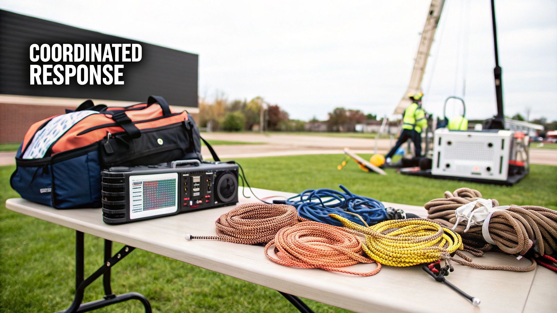 Rescue UAV with thermal camera scanning disaster zone
