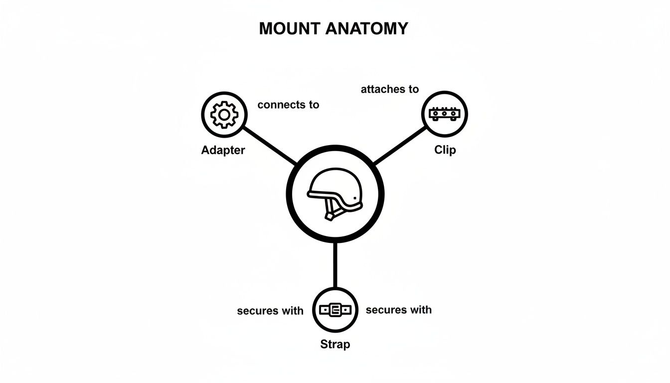 Infographic about helmet light mount