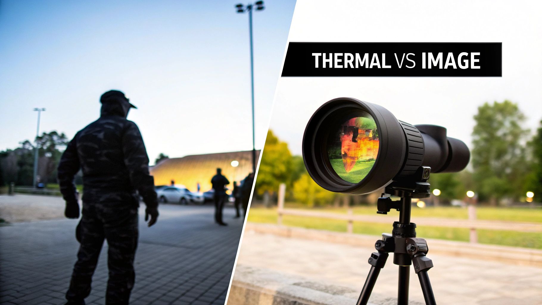 Person seen through a thermal camera