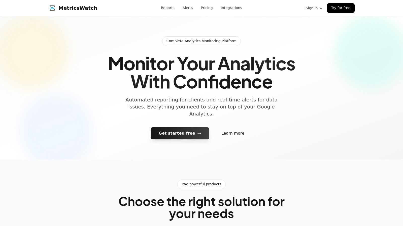 MetricsWatch dashboard showing analytics and reporting features for management reports