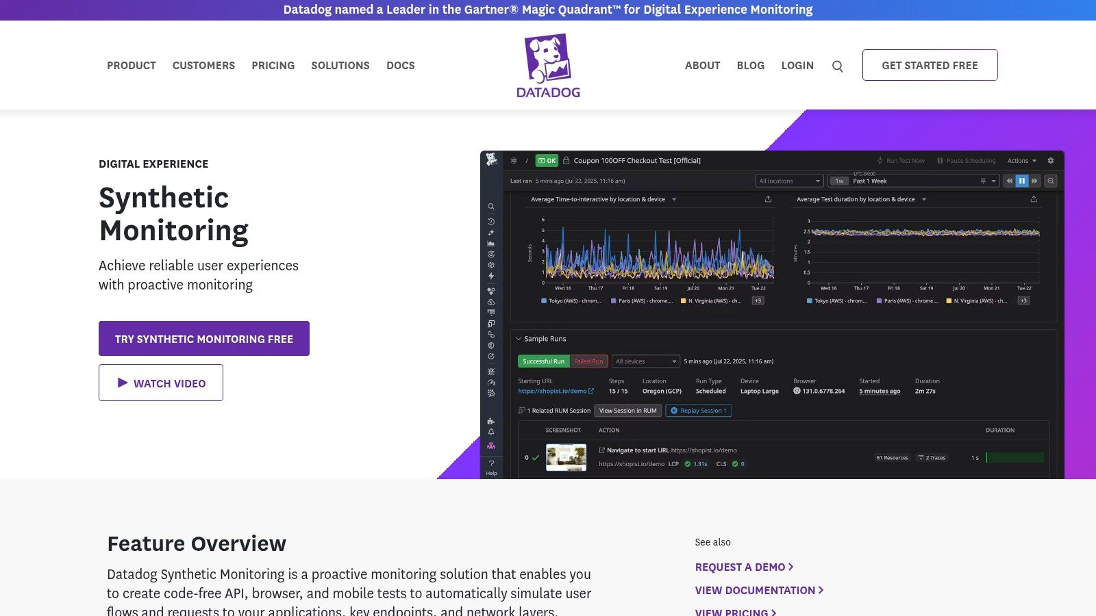 Datadog Synthetic Monitoring